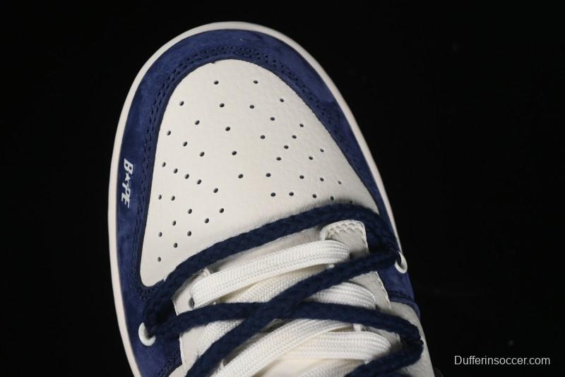 Nike SB Dunk Low BAPE Collaboration - Strap Multi-Color Grey Swoosh Anniversary Custom Low-Top Casual Sneakers - SJ2068-278