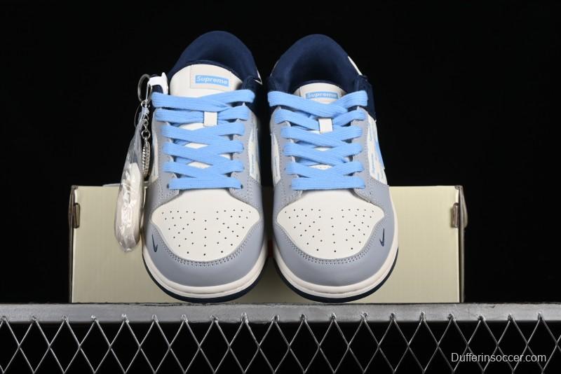 Nike SB Dunk Low Supreme Collaboration - Anniversary Edition High-End Custom Low-Top Casual Skate Shoes - CF3688-009