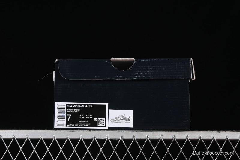 Nike SB Dunk Low Dior Collaboration - Strap Woven Grey Check Anniversary High-End Custom Low-Top Casual Sneakers - SJ2068-285