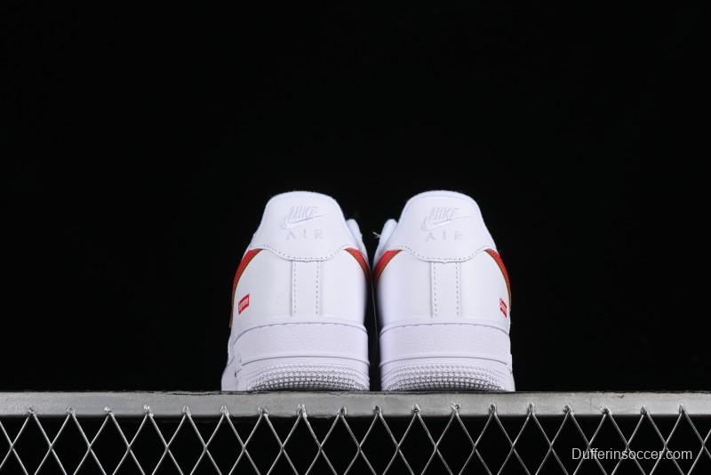 Nike Supreme x Air Force 1 Low Casual Sneakers with Full-Grain Leather and 3/4 Air Cushion - CU9225-101
