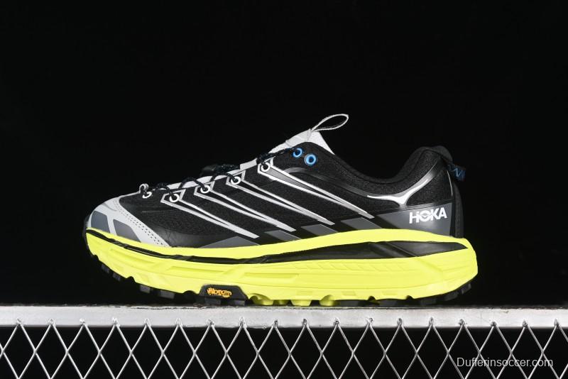 Hoka Mafate Three 2 Ultra-Lightweight Cushioned Trail Running Shoes with Vibram Outsole - 1141572 BHK