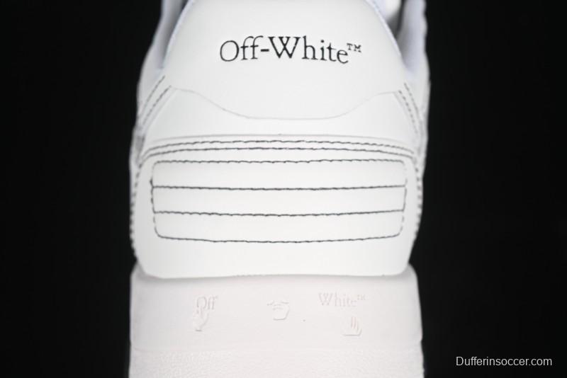 Off-White Out Of Office Low-Top Fashion Sneakers in White Black - AJD4