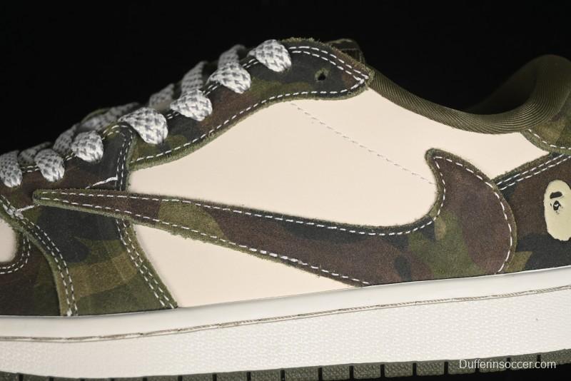 Nike Air Jordan 1 Low OG SP Travis Scott x Fragment Design Collaboration Sneakers - CH6336-014