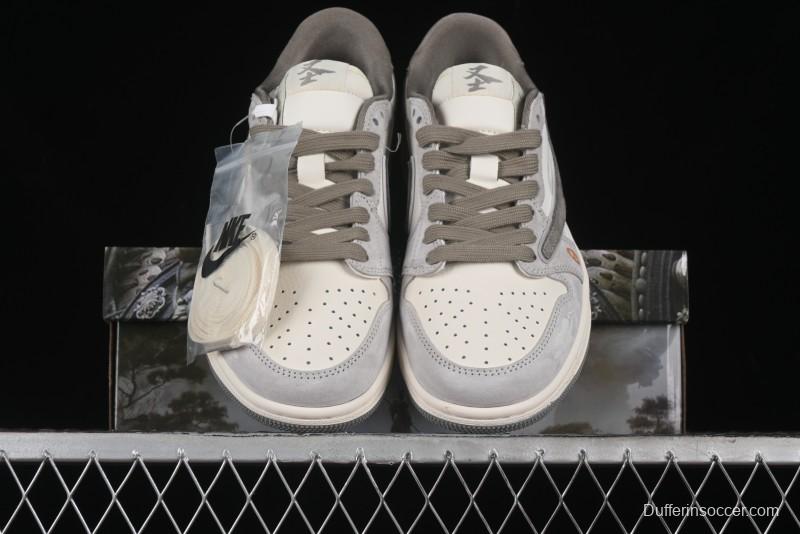 Nike Travis Scott x Fragment Design x Air Jordan 1 Low OG SP AJ1 Low-top Casual Sneakers - DM6688-610