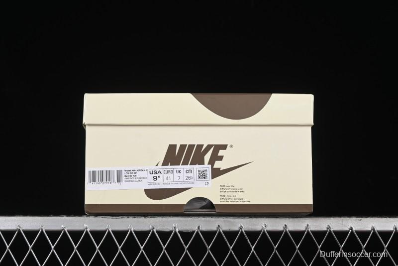Nike Travis Scott x Air Jordan 1 Low OG AJ1 Collaboration Shoes with Reverse Swoosh - DZ4137-700