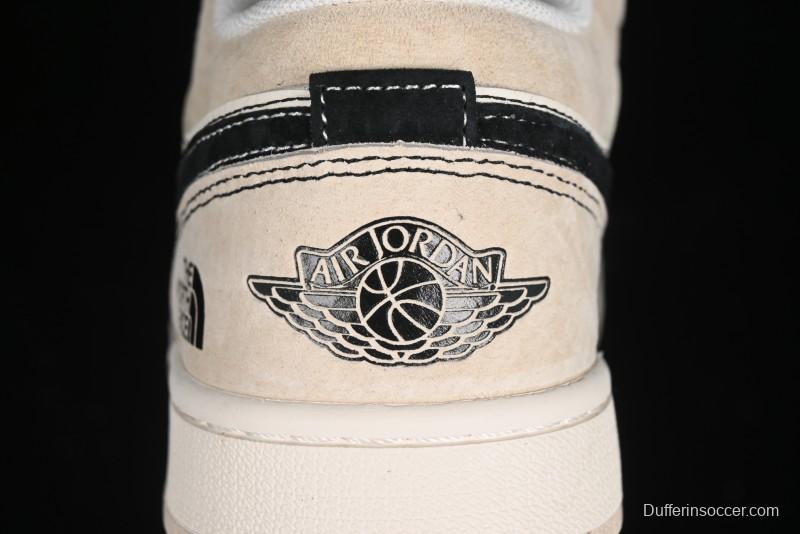 Nike Air Jordan 1 Low AJ1 The North Face Collaboration - Beige Coffee Retro Basketball Shoes - SJ9950-028