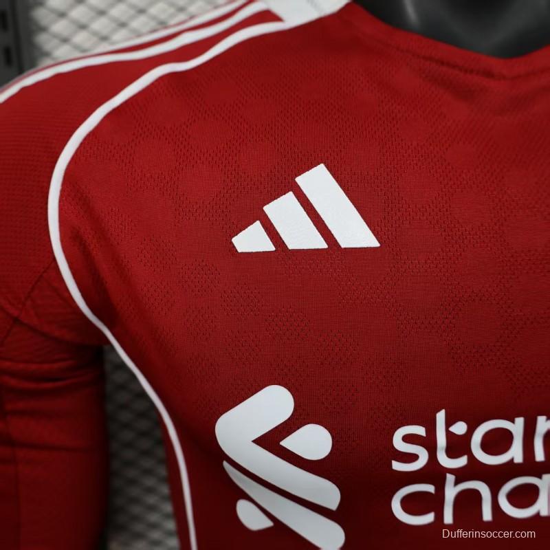 Player Version 25/26 LIverpool Home Long Sleeve Jersey