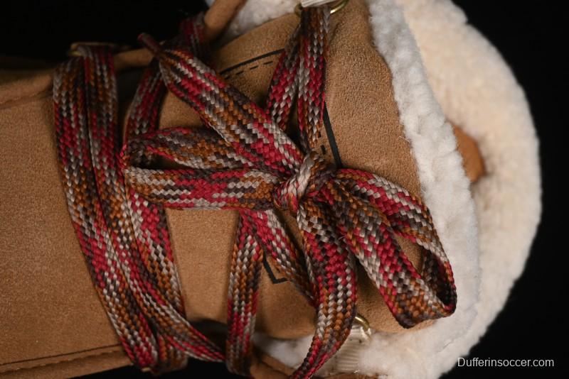 UGG Classic Mini II Fur Lace-Up Platform Short Boots with Treadlite Outsole - 1143954