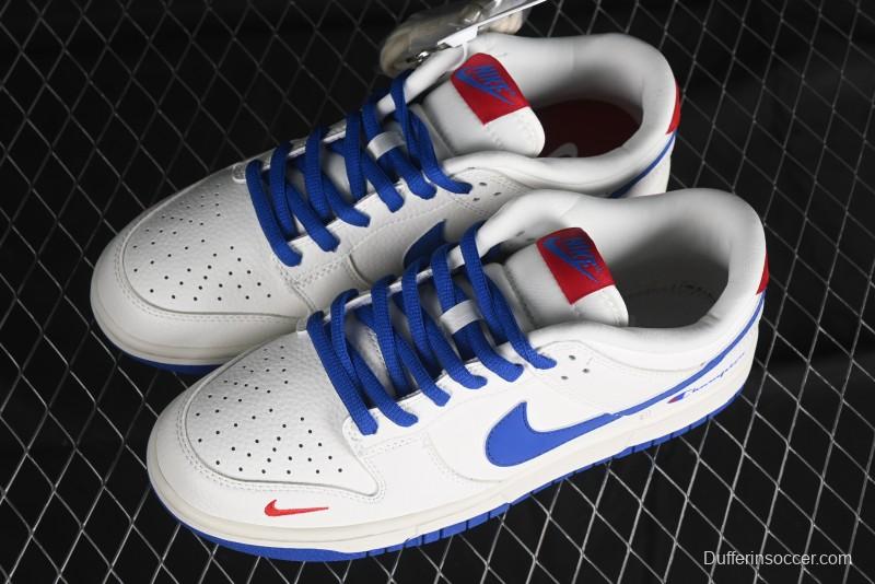 Nike SB Dunk Low Champion Collaboration - Blue Swoosh Anniversary Custom Low-Top Casual Skate Shoes - KK1333-001