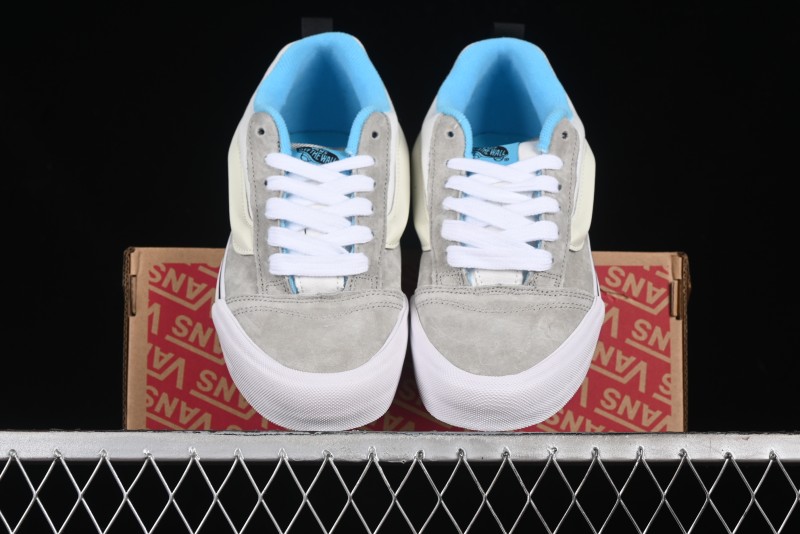 Vans Knu Skool Low-Top Retro Casual Vulcanized Slip-On Shoes in Grey Blue - VN000D6CCCZ