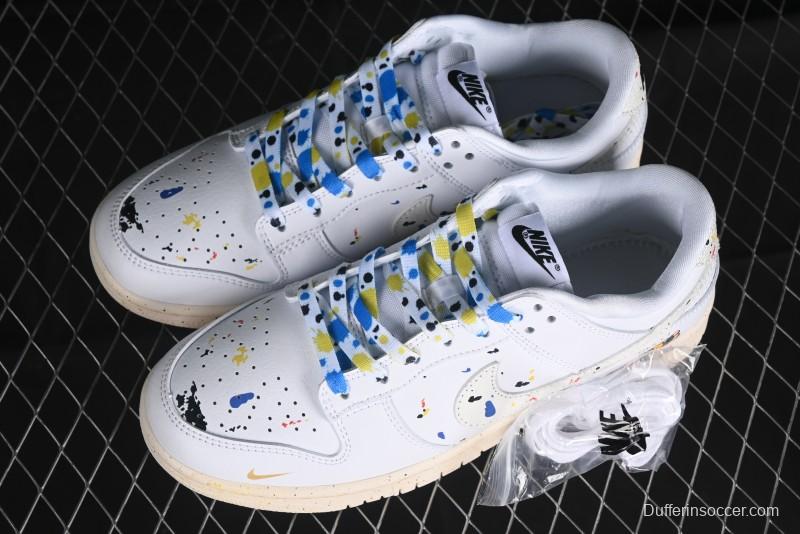 Nike SB Dunk Low Gucci Collaboration - Ink Splatter White Swoosh Anniversary Custom Low-Top Casual Sneakers - FC2025-305