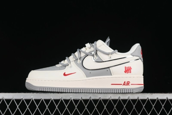 Nike Air Force 1 '07 Low UN Collaboration - Beige Silver Trim Lace-Up Casual Sneakers - SJ1198-500