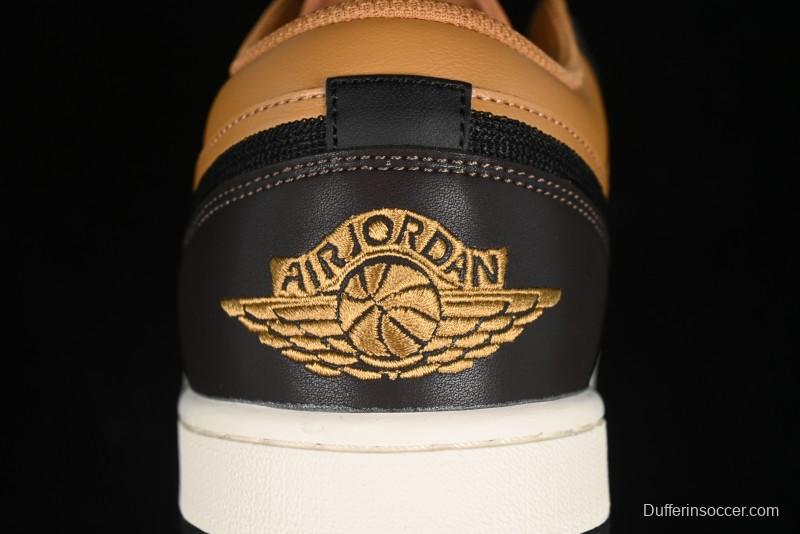 Nike Air Jordan 1 Low Flax/Baroque Brown Casual Basketball Shoes - HQ3603-201