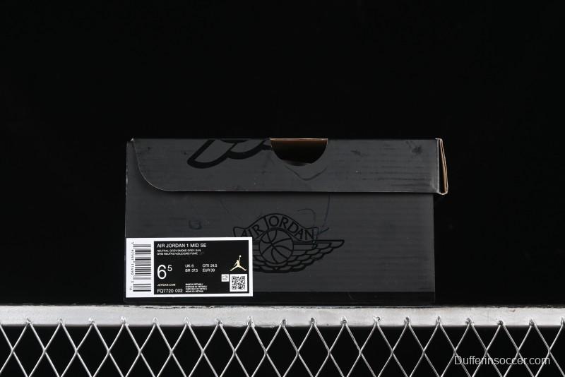 Nike Air Jordan 1 Mid AJ1 Basketball Shoes White Grey - FQ7720-002