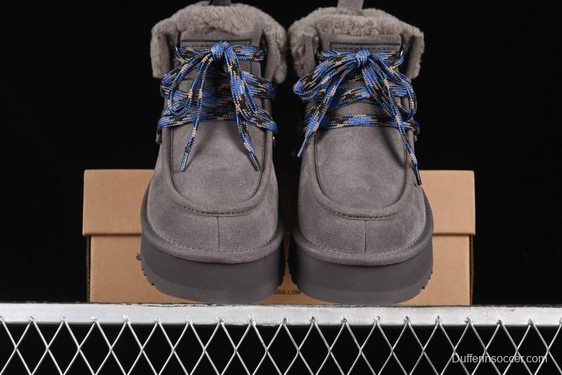 UGG Classic Mini II Fur Lace-Up Platform Mini Boots with Treadlite Outsole - 1143954