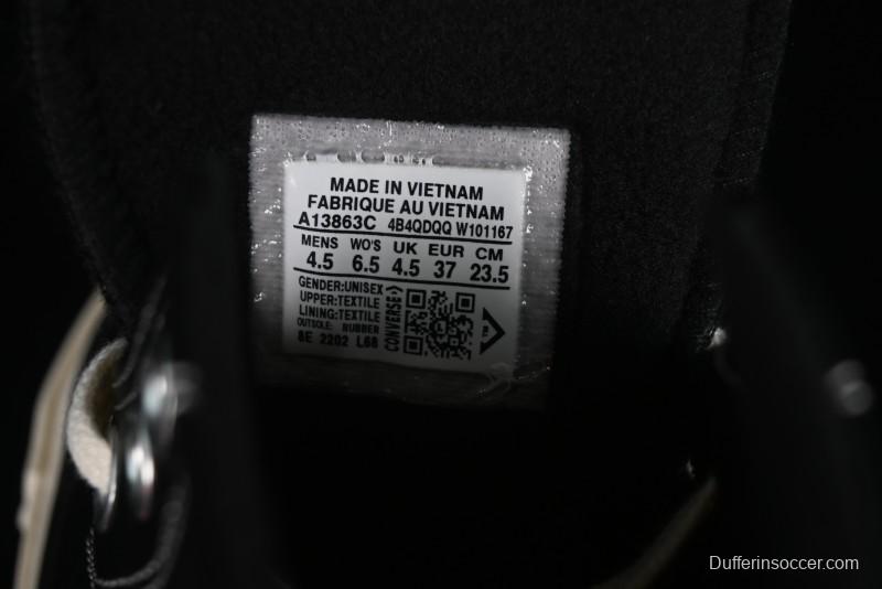 Converse Chuck 70s High Top Canvas Sneakers with Fur Lining in Black & White - A13863C