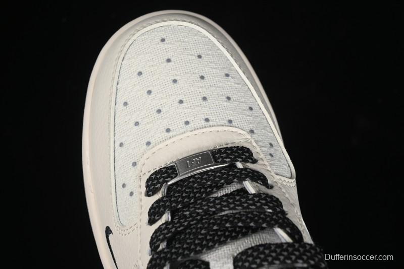 Nike Air Force 1 '07 Low Gucci Collaboration - Dark Blue Linen Casual Sneakers - XZ3398-888