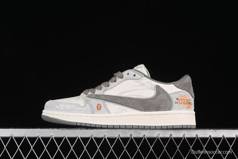 Nike Travis Scott x Fragment Design x Air Jordan 1 Low OG SP AJ1 Low-top Casual Sneakers - DM6688-610