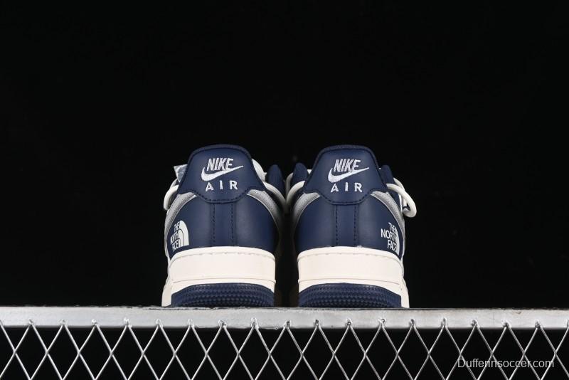 Nike Air Force 1 '07 Low The North Face Collaboration - Grey Blue Drawstring Low-Top Casual Sneakers - SJ1198-700