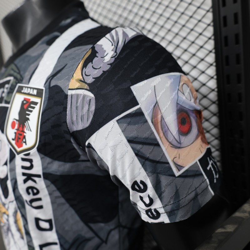 Player Version 2025 Japan National Team Black with One Piece Gear 5 Luffy Design Jersey