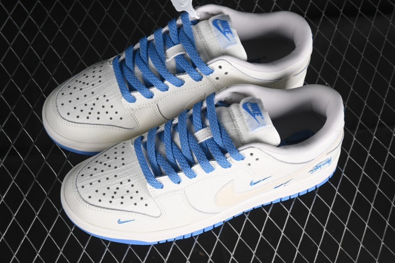 Nike SB Dunk Low Stussy Series - Woven Colorful White Swoosh Anniversary Custom Low-Top Casual Skate Shoes - KK1888-014