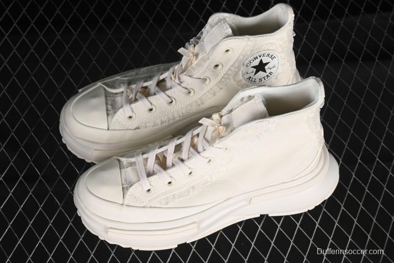 Converse Lifestyle Run Star Legacy Platform High Top Canvas Shoes with Mini Bow and Lace Trim - A10027C