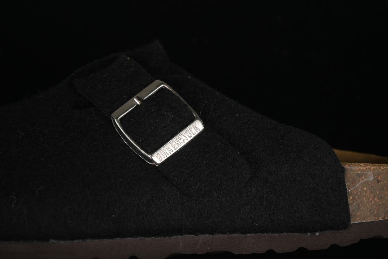 Birkenstock Half Open Toe Sandals with Smokeless Coal Wool Upper - G.D4