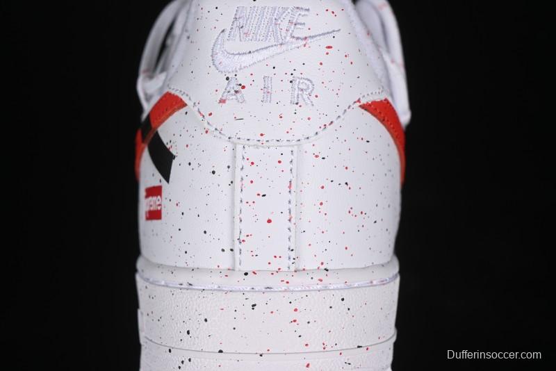 Supreme x Nike Air Force 1 '07 Low Casual Sneakers with Broken Swoosh and Anime-Inspired Spray Paint Design - CU9225-101