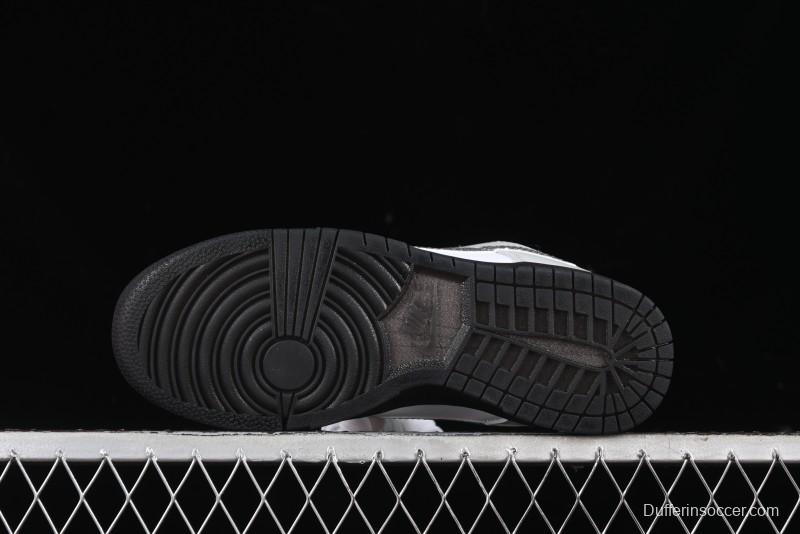 Nike Dunk Low "Glitter Swoosh" Light Silver SB Low-Top Casual Skate Shoes - HQ3462-191