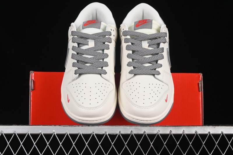Nike SB Dunk Low Supreme Collaboration - Beige Canvas Swoosh Anniversary High-End Custom Low-Top Casual Sneakers - XX2025-108