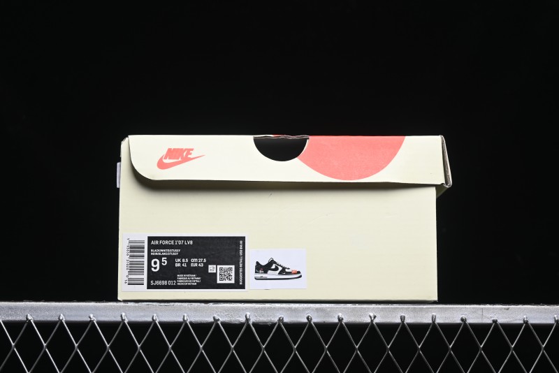 Nike Air Force 1 '07 Low Stussy Collaboration - Black White Double Swoosh Red Tag Low-Top Casual Sneakers - SJ6698-012