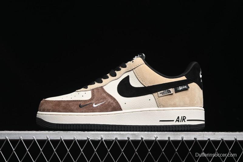 Nike Air Force 1 '07 Low The North Face x Stussy Collaboration - Black Brown Coffee Casual Sneakers - KK1988-018