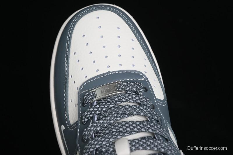 Nike Air Force 1 '07 Low Stussy Collaboration - Grey White Gum Sole Low-Top Casual Sneakers - XZ9688-101