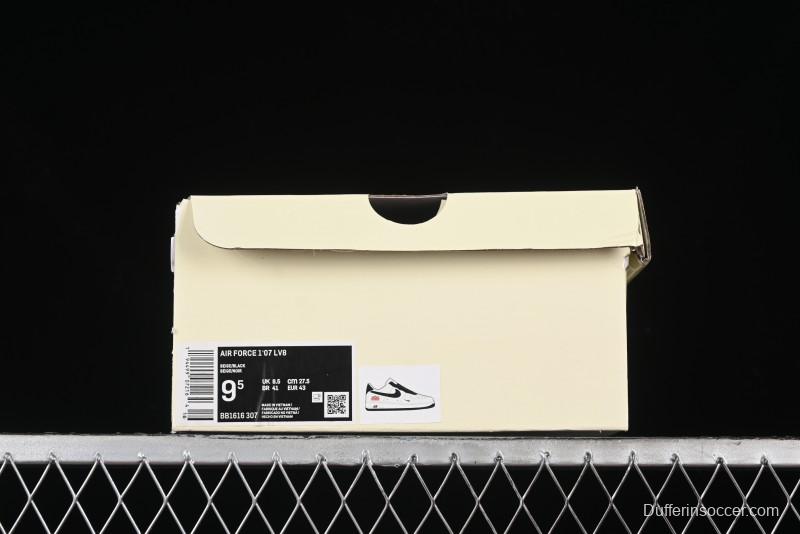 Nike Air Force 1 '07 Low Stone Island x Supreme Collaboration - Off-White Black Heel Casual Sneakers - BB1616-307