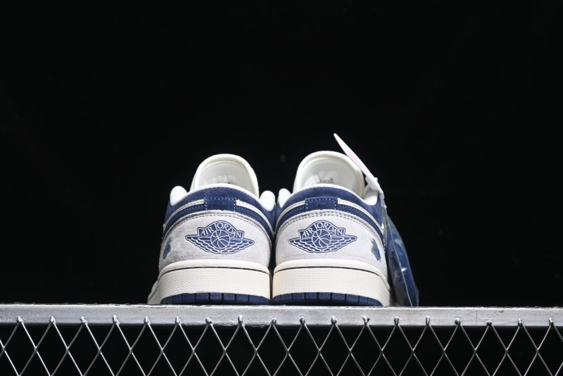 Nike Air Jordan 1 Low AJ1 The North Face Collaboration - Custom High-End Retro Basketball Shoes with Blue Swoosh - DM9188-010