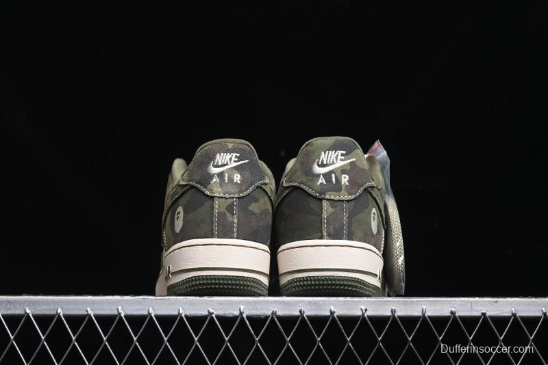 Nike Air Force 1 '07 Low Bape Collaboration - Jungle Camouflage Low-Top Casual Sneakers - CH6336-509