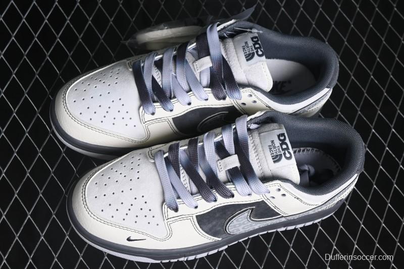 Nike SB Dunk Low The North Face Collaboration - Grey White Anniversary High-End Custom Low-Top Casual Skate Shoes - XX3186-202