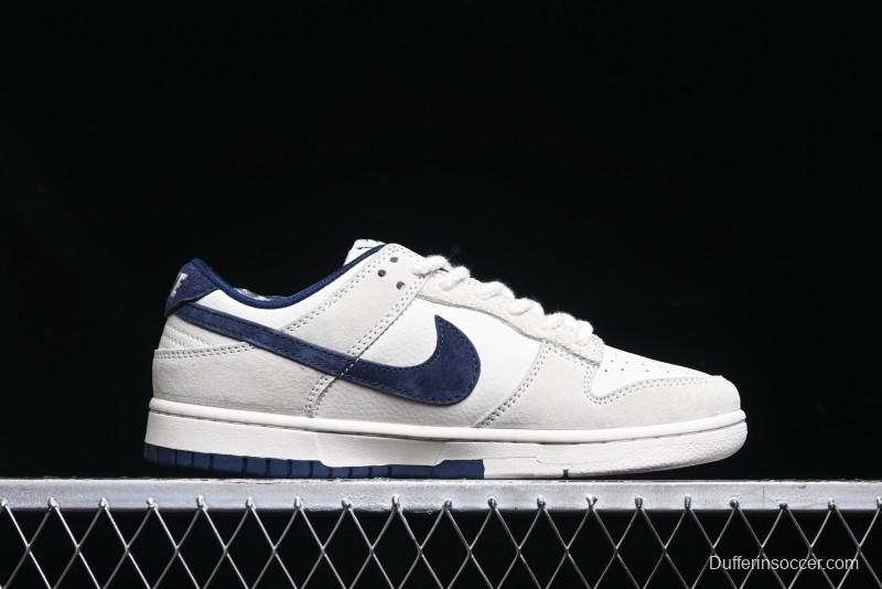 Nike SB Dunk Low Supreme x Stussy Triple Collaboration - Off White Navy Swoosh Anniversary High-End Custom Low-Top Casual Skate Shoes - SJ2068-271