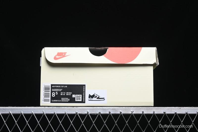 Nike Air Force 1 '07 Low Stussy Collaboration - Black White Mini Swoosh Low-Top Casual Sneakers - SJ6698-010