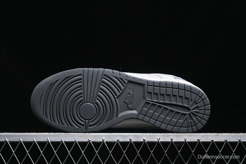 Nike SB Dunk Low Stussy Collaboration - Patchwork Grey Swoosh Anniversary Custom Low-Top Casual Skate Shoes - SF1029-403