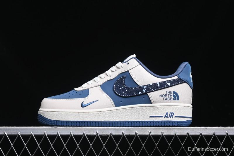 Nike Air Force 1 '07 Low The North Face Collaboration - Blue Floral Swoosh Casual Sneakers - KK1988-021