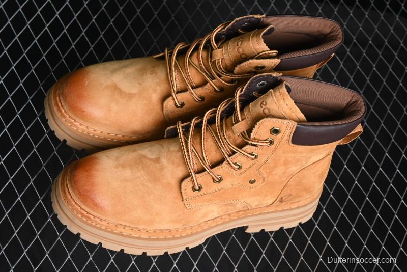 ECCO Exostrike Series Work Leather Anti-Slip Platform Boots - 63890801003