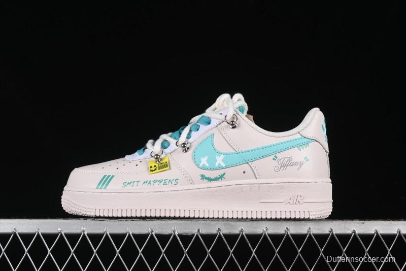 Nike Air Force 1'07 Low "Keep Smile" Casual Lace-Up Sneakers - DZ1328-112