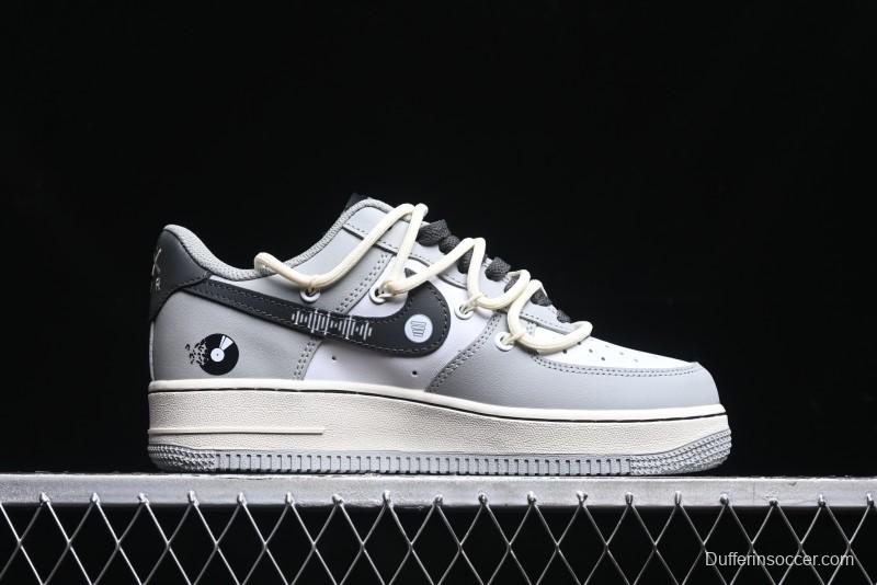 Nike Air Force 1 Low "Vinyl" Casual Sneakers with Lace-Up Design - KS6896-666