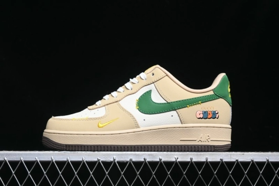 Nike Air Force 1'07 Low Gucci Collaboration White Brown Green Low-Top Casual Sneakers - KK1988-024