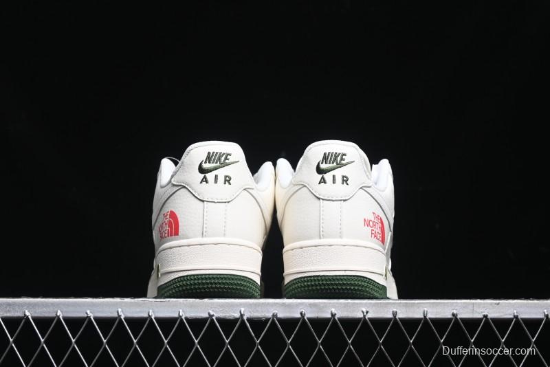 Nike Air Force 1 '07 Low The North Face Collaboration - Beige Red Green Color Block Low-Top Casual Sneakers - XZ6188-011