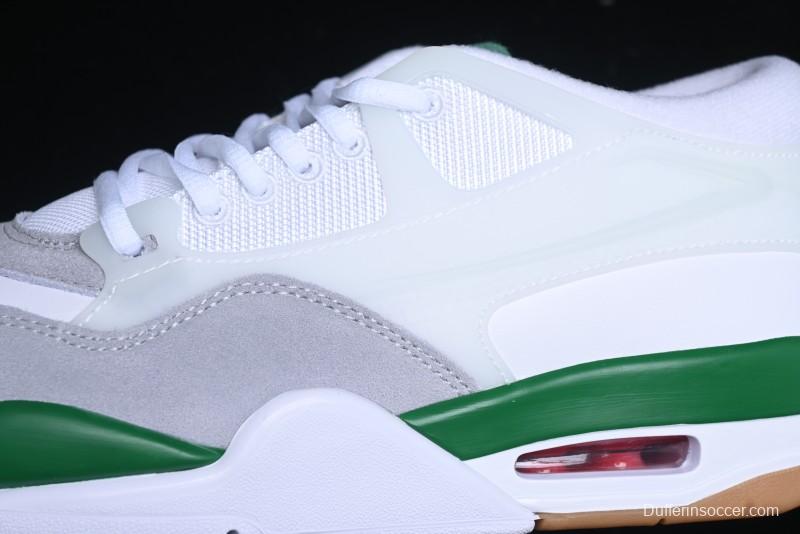 Nike Air Jordan 4 Remastered AJ4 Retro Sneakers in White Green with Gum Sole - FQ7939-103