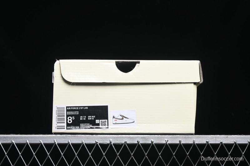 Nike Air Force 1 '07 Low Stone Island x Supreme Collaboration - Beige Brown Swoosh Casual Sneakers - BB1616-306