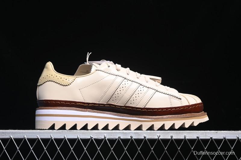 Adidas Superstar Clot Collaboration JQ6117 Preppy Style Shell Toe Casual Sneakers with Perforated Leather Upper - JQ6117