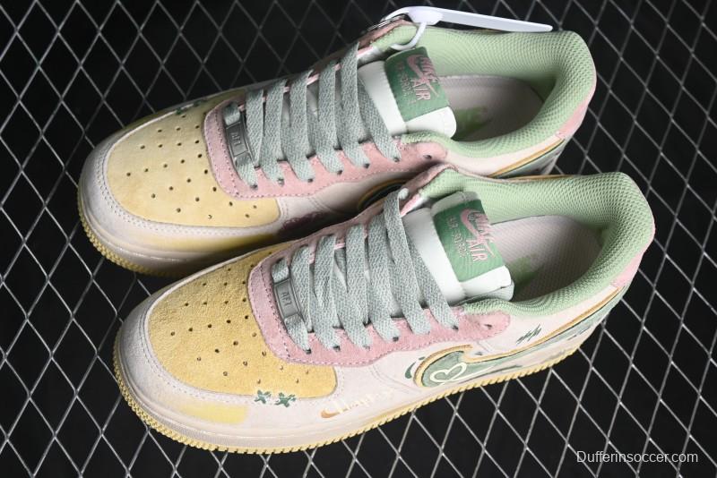 Nike Air Force 1 '07 Low Peach Trees Christmas Eve Limited Custom Casual Sneakers - CD1212-777